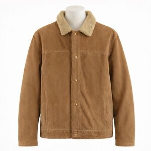 Size XL Wilsons Leather M.JULIAN Tan Suede Leather Sherpa Lined Jacket Coat